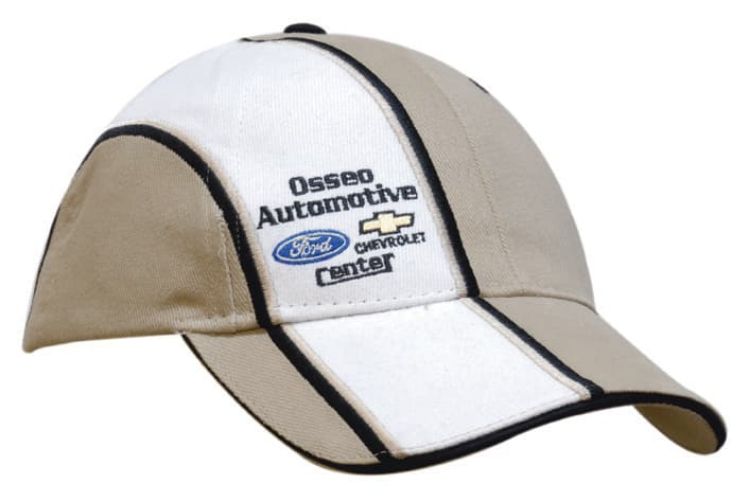 Picture of Brushed Heavy Cotton Cap with Sandwich Peak & Crown Indent and Embroidery Stripes