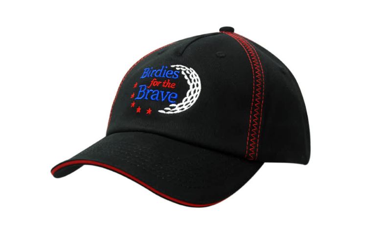 Picture of Deluxe Bull Denim Cotton Twill Cap with Sandwich Trim & Zig Zag Crown Stitching
