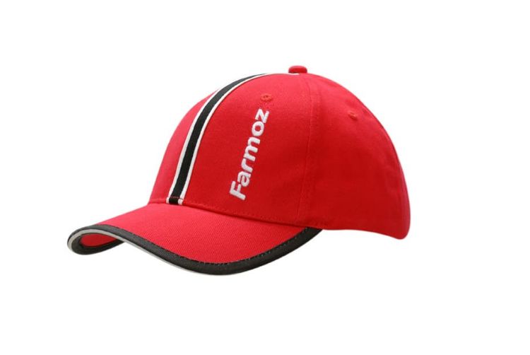 Picture of Brushed Heavy Cotton Cap with Sandwich & Peak Trim and Stripe & Piping on Crown