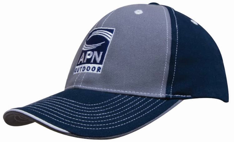 Picture of Brushed Heavy Cotton Two Tone Cap with Contrasting Stitching and Open Lip Sandwich