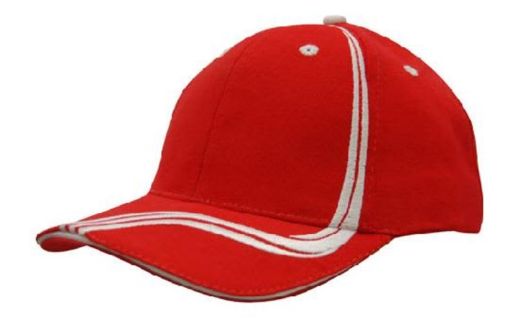 Picture of Brushed Heavy Cotton Cap with Waving Stripes on Crown & Peak