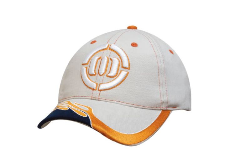 Picture of Brushed Heavy Cotton Cap with Blaze Embroidery on Peak and Contrasting Stitching