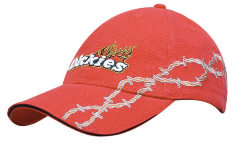Picture of Brushed Heavy Cotton Cap with Sandwich Barbed-Wire Embroidery