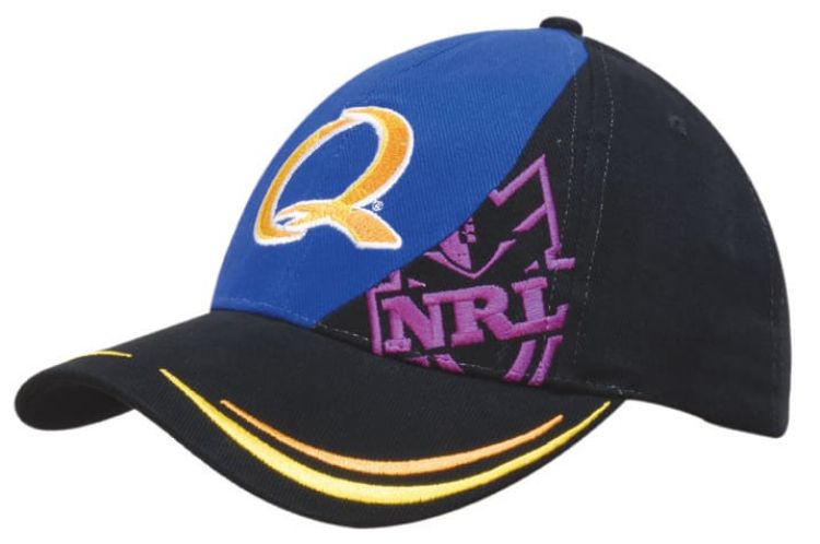 Picture of Brushed Heavy Cotton Cap with Insert Panel & Double Striped Peak