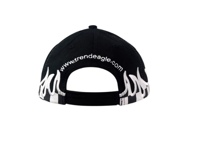 Picture of Brushed Heavy Cotton Cap with Printed Checks/Flame Embroidery on Crown & Peak