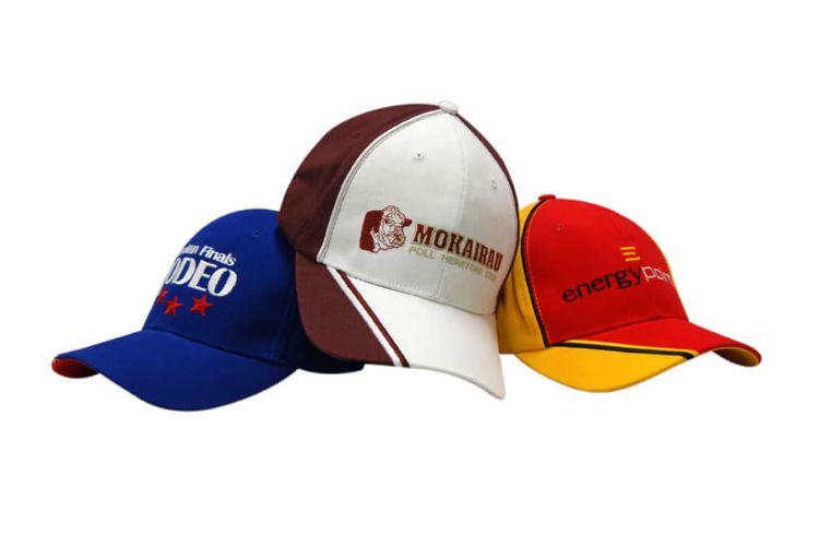 Picture of Brushed Heavy Cotton Cap with Crown Piping & Peak Double Line Embroidery