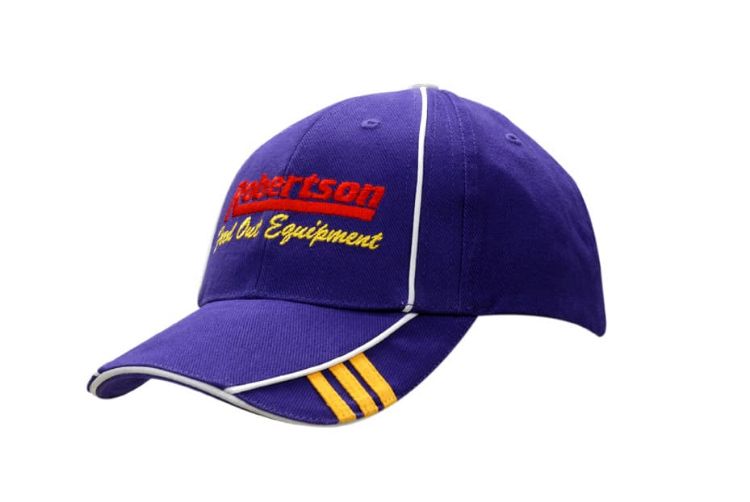 Picture of Brushed Heavy Cotton Cap with Crown/Peak Piping & Embroidery on Peak