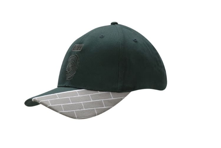 Picture of Brushed Heavy Cotton Cap with Fabric Insert & Embroidered Blocks on Peak