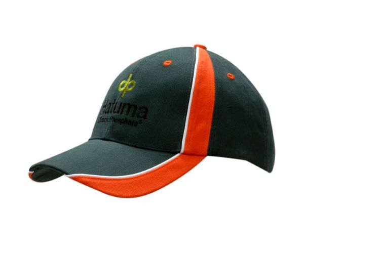 Picture of Brushed Heavy Cotton Cap with Fabric Inserts & Piping