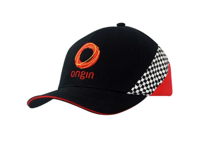 Picture of Brushed Heavy Cotton Cap with Sandwich Trim & Printed Check Insert on Crown