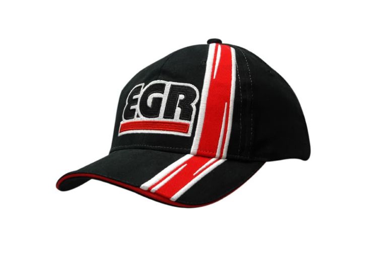 Picture of Brushed Heavy Cotton Cap with Sandwich Trim and Peak & Crown Inserts/Embroidery