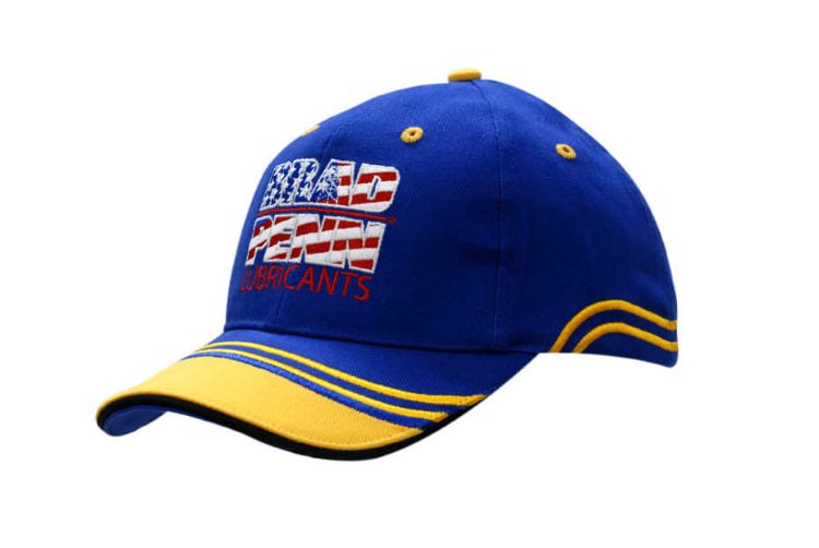 Picture of Brushed Heavy Cotton Cap with Sandwich Trim, Peak Indent & Crown/Peak Embroidery