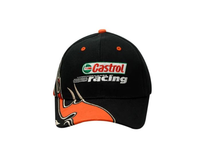 Picture of Brushed Heavy Cotton Cap with Flame Design on Crown & Peak