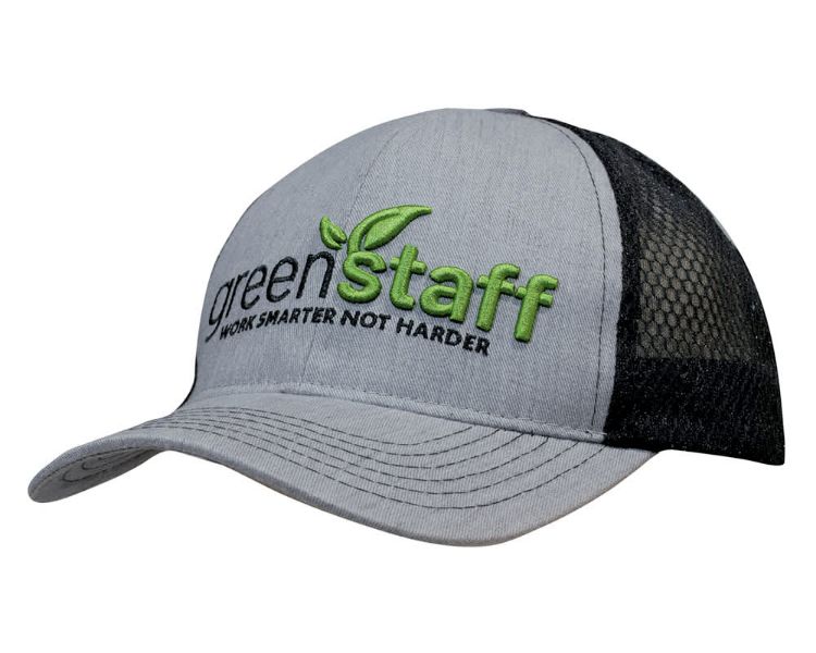 Picture of Light Brushed Poly Cotton Marle Cap with Honeycomb Mesh Back