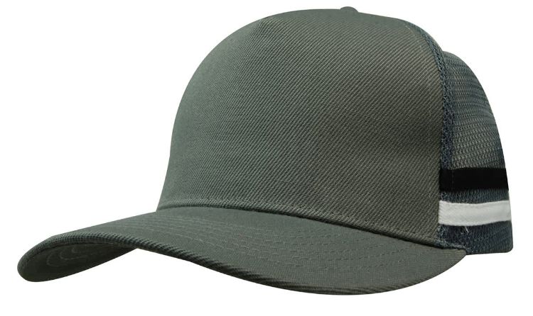 Picture of American Premium Twill/Mesh Deep Fit Trucker Cap with Stripes