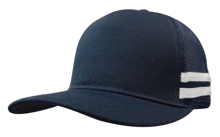 Picture of American Premium Twill/Mesh Deep Fit Trucker Cap with Stripes